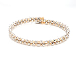 Load image into Gallery viewer, Japanese 2-row Platinum &amp; Rose Gold Bracelet for Women with Diamond Cut Balls JL PTB 767
