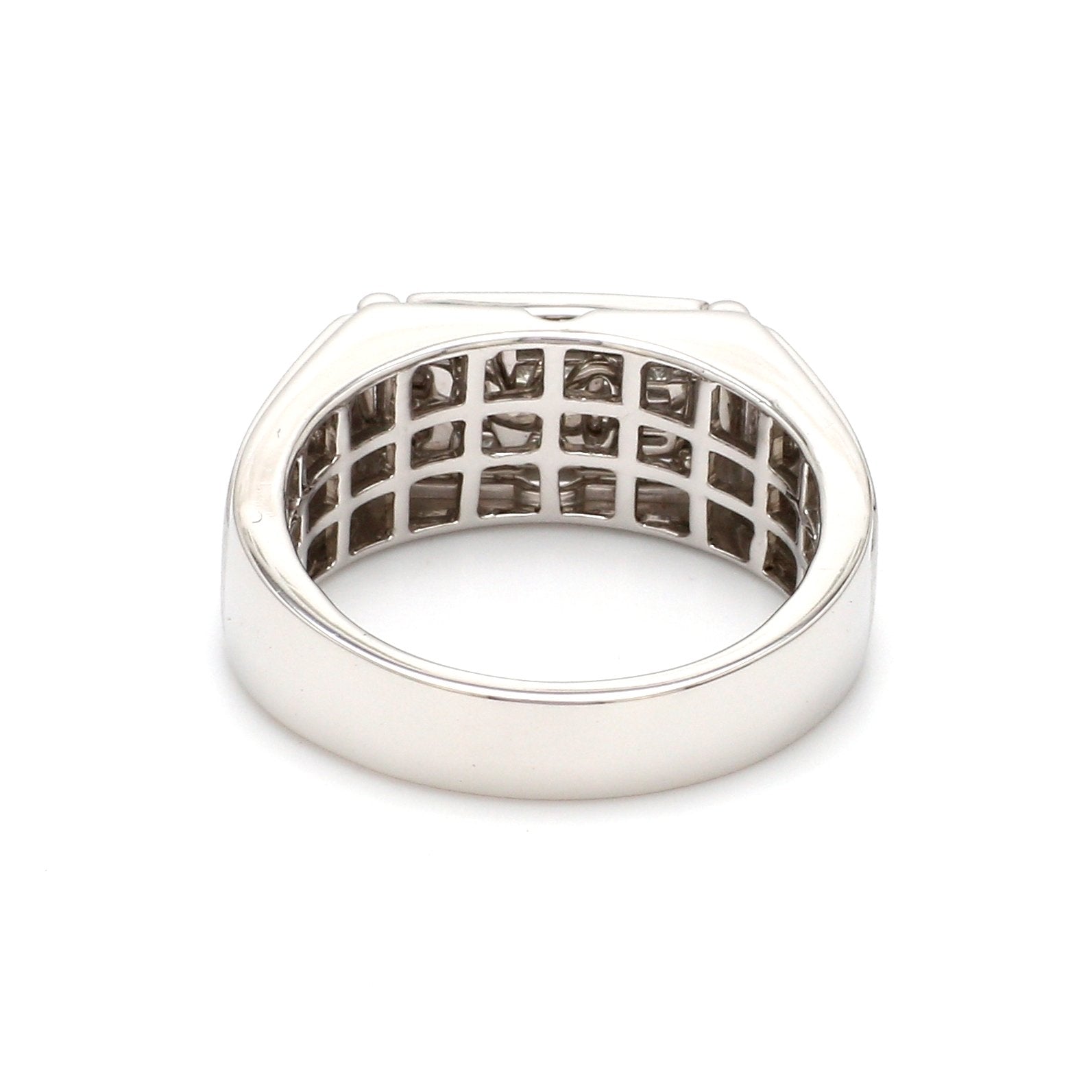 Designer 18K White Gold with Diamond Princess Cut Ring with a Openable Secret Message for Men JL PT 1009