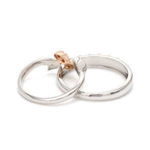 Platinum & Rose Gold Couple Rings JL PT 999   Jewelove