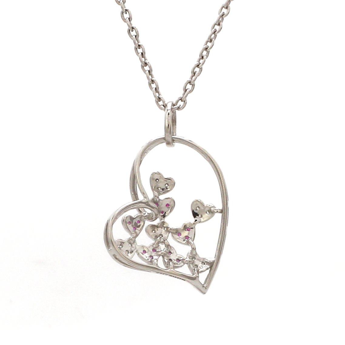 Platinum Ruby Heart Pendant with Diamond for Women JL PT P 18023   Jewelove.US