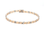 Load image into Gallery viewer, Unique 2-Row Japanese Platinum &amp; Rose Gold Bracelet for Women JL PTB 774   Jewelove.US
