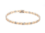 Load image into Gallery viewer, Unique 2-Row Japanese Platinum &amp; Rose Gold Bracelet for Women JL PTB 774
