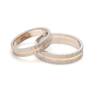 Designer Platinum & Rose Gold Couple Rings JL PT 1128