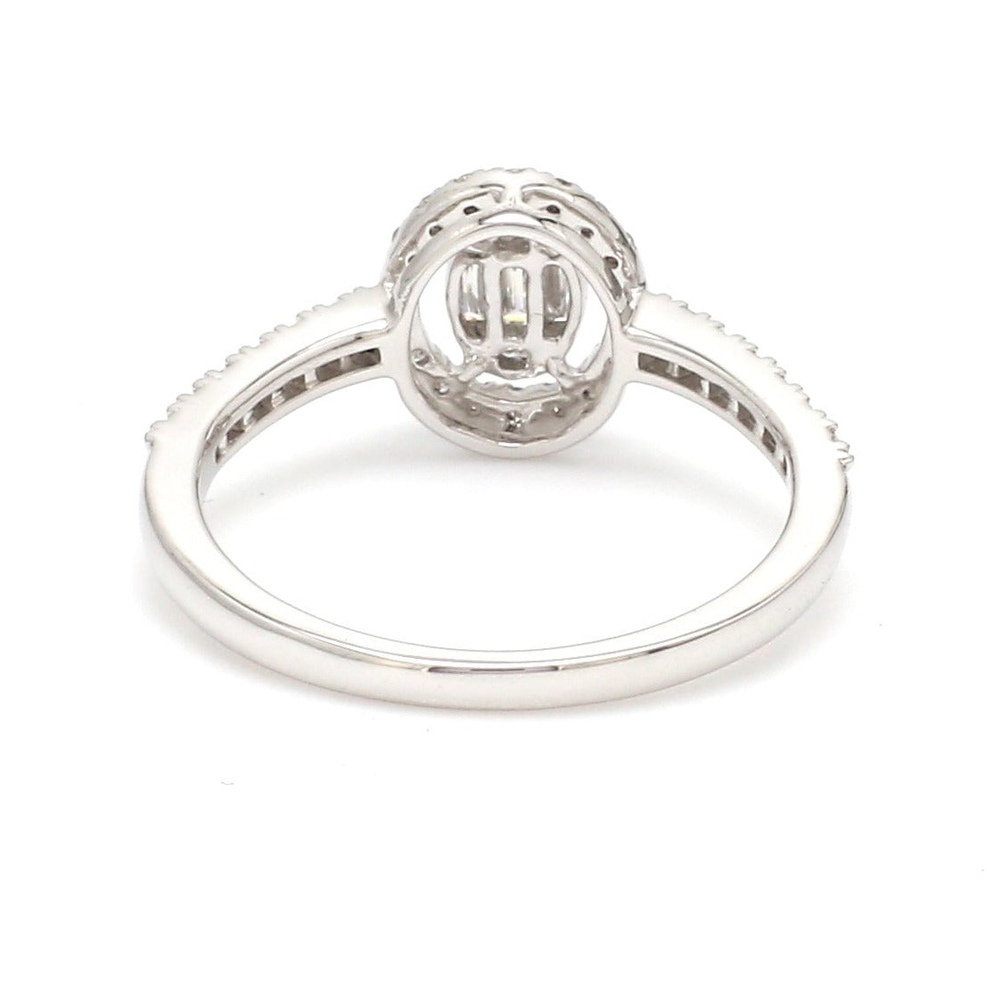 Oval Solitaire-Look Platinum Diamond Ring for Women JL PT 1004   Jewelove