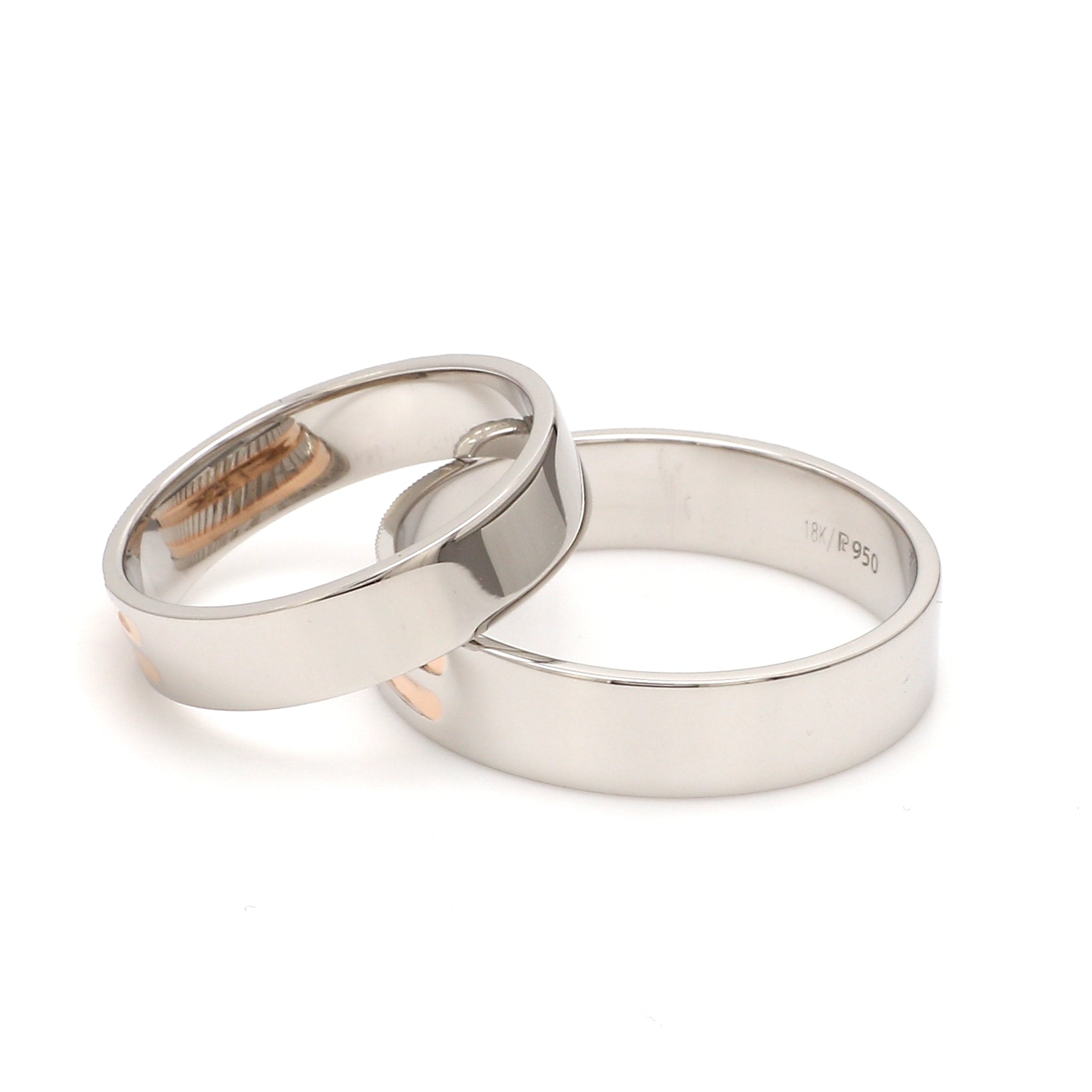 Designer Platinum & Rose Gold Couple Rings JL PT 1129   Jewelove.US