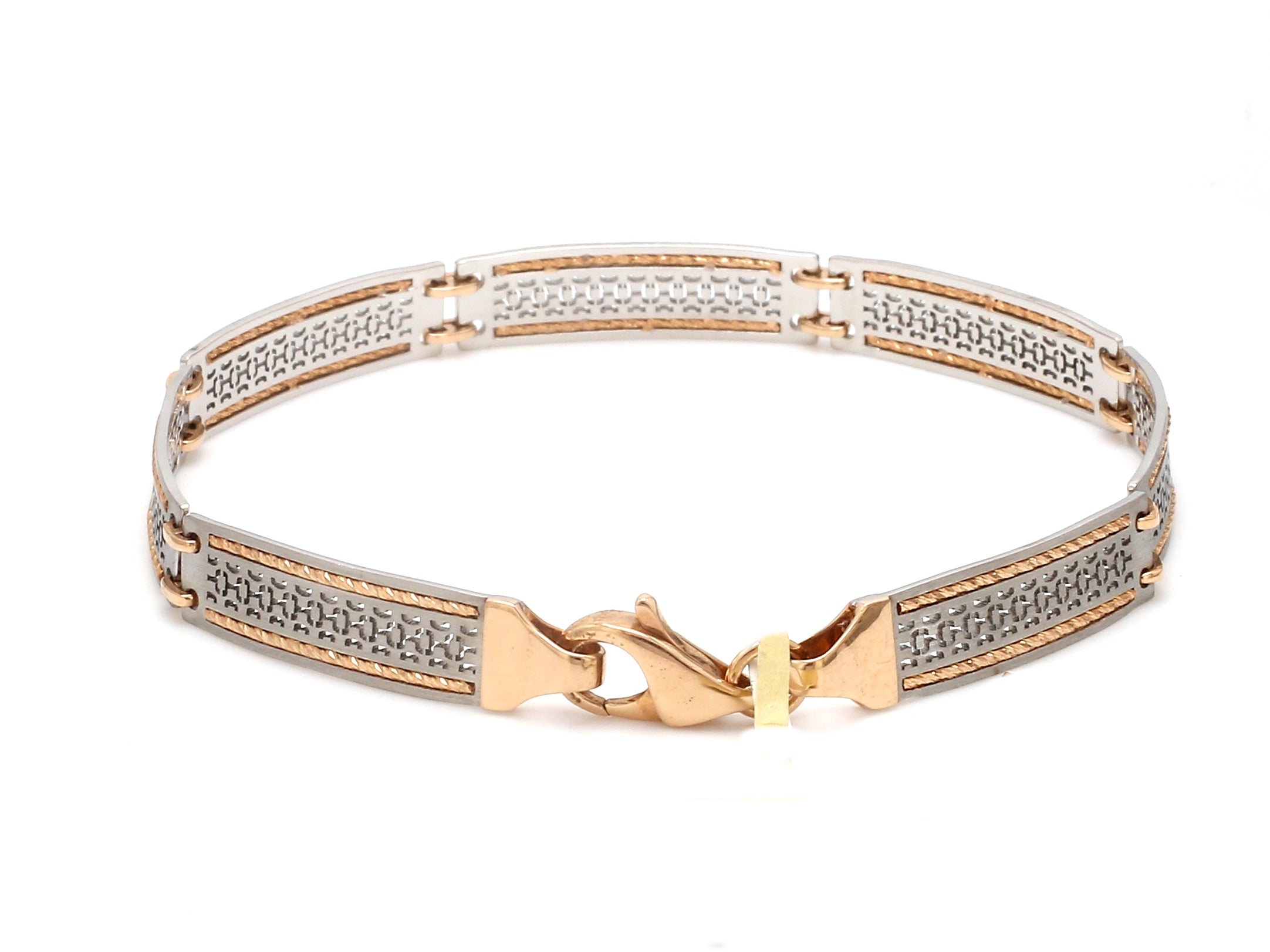 Platinum & Rose Gold Bracelet for Men JL PTB 1056   Jewelove.US
