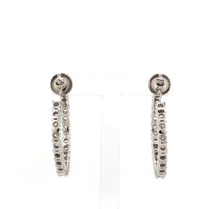Platinum Diamond Hoop Bali Earrings for Women JL PT E DH RD 109   Jewelove.US