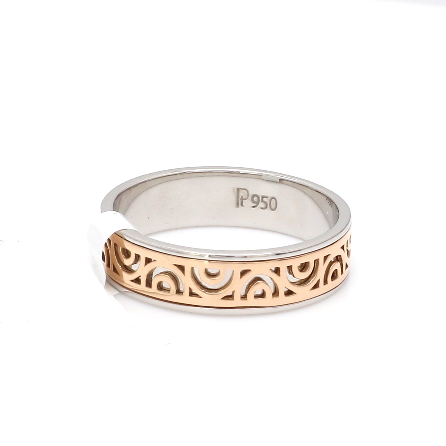 Designer Platinum & Rose Gold Couple Rings JL PT 1115   Jewelove.US