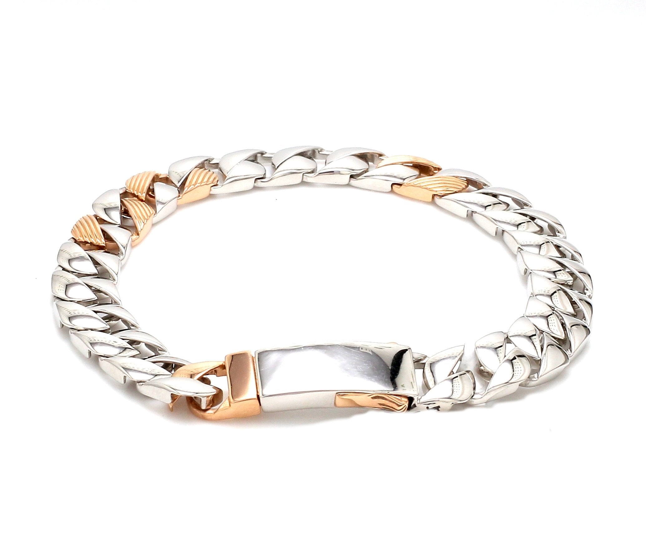 Designer Platinum & Rose Gold Bracelet for Men JL PTB 752