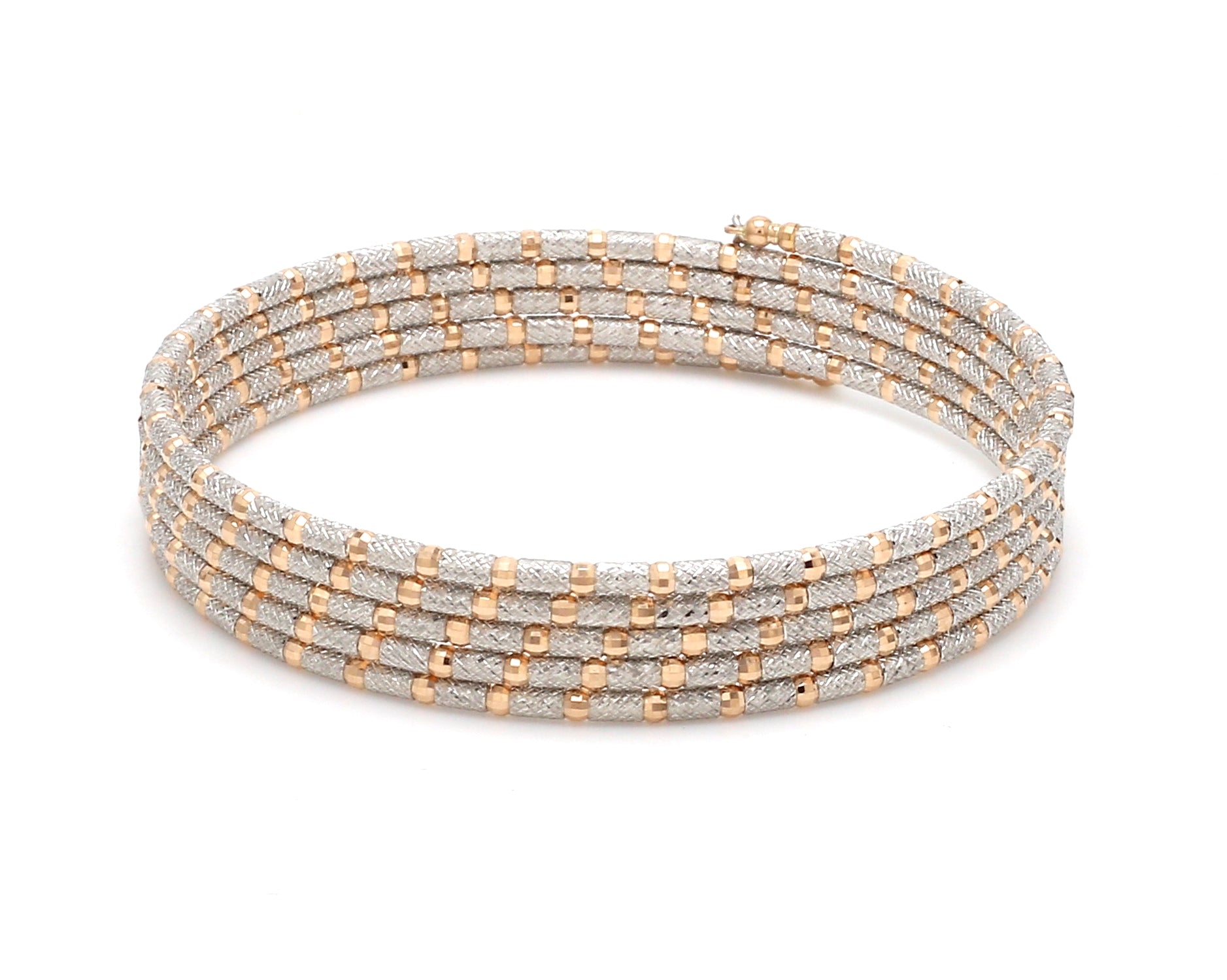 Unique 5-Row Japanese Platinum & Rose Gold Bracelet for Women JL PTB 727