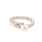 Load image into Gallery viewer, Japanese Flexible Platinum &amp; 18K Rose Gold Ring with Diamond Cut Balls JL PT 1072
