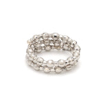 Load image into Gallery viewer, Japanese 2 Row Flexible Size Platinum Ring with Diamond Cut Balls JL PT 1020
