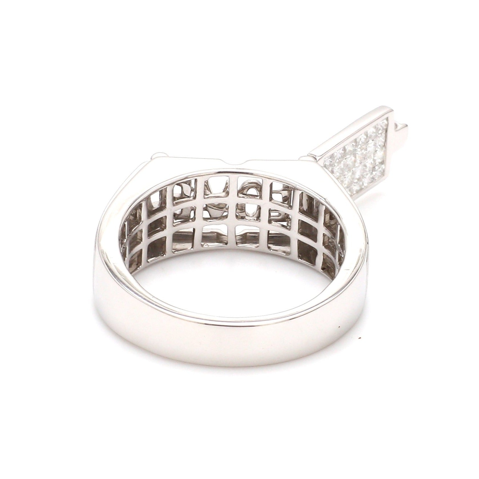 Designer 18K White Gold with Diamond Princess Cut Ring with a Openable Secret Message for Men JL PT 1009