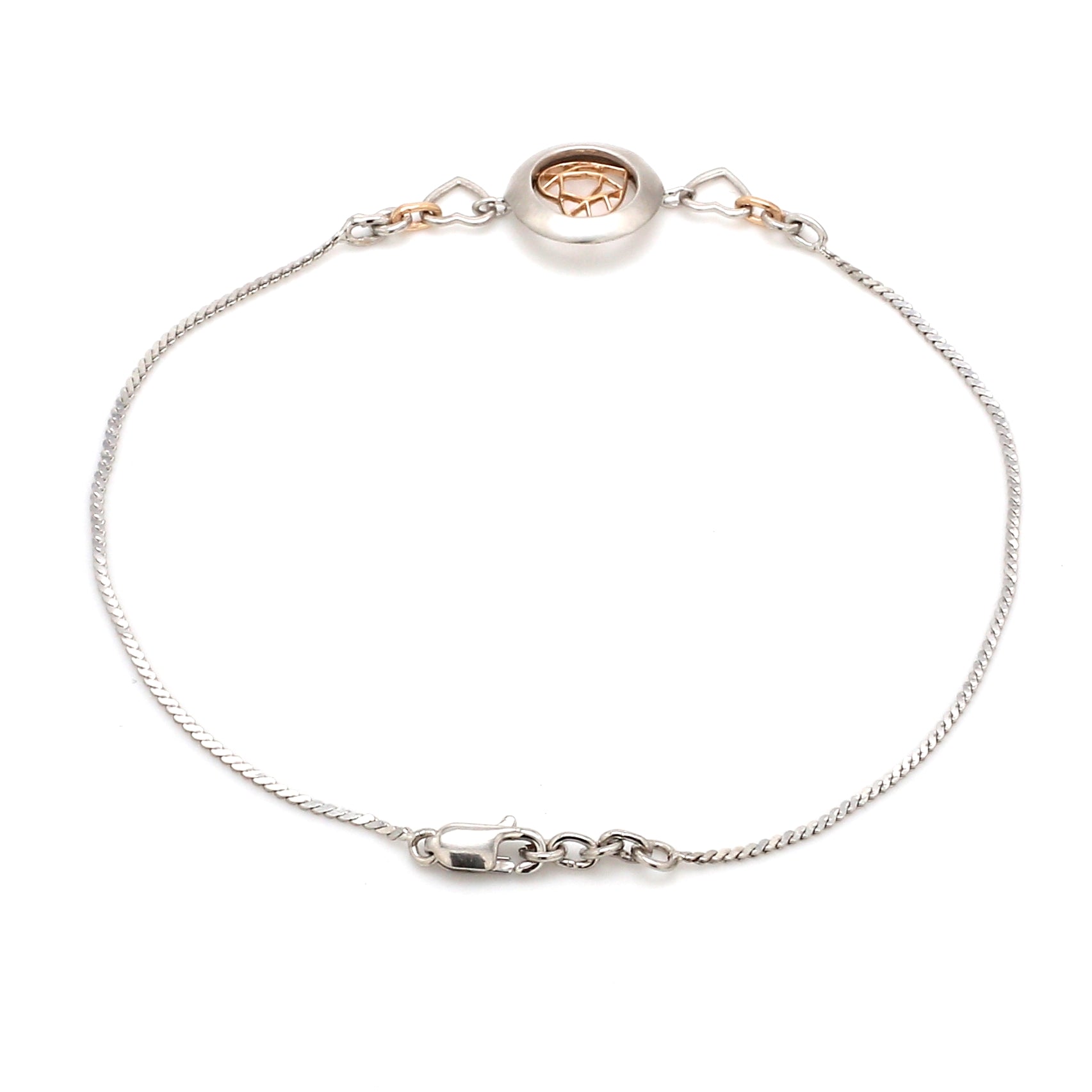 Platinum Rose Gold Heart Bracelet for Women JL PTB 745