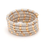 Load image into Gallery viewer, Dazzling Japanese 5-Row Platinum with Rose Gold Flexible Size Ring JL PT 1014
