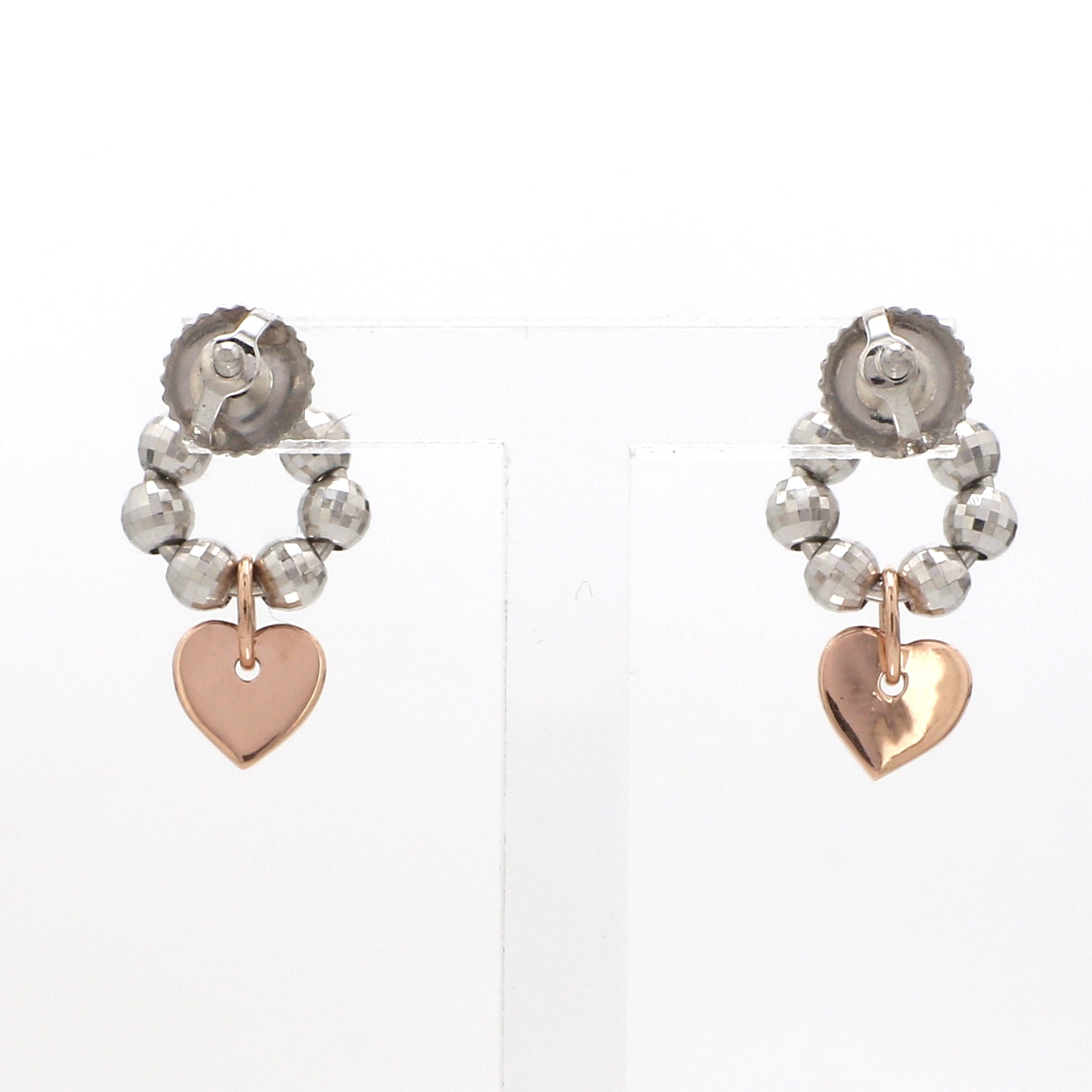 Designer Plain Platinum & Rose Gold Earrings JL PT E 212   Jewelove™