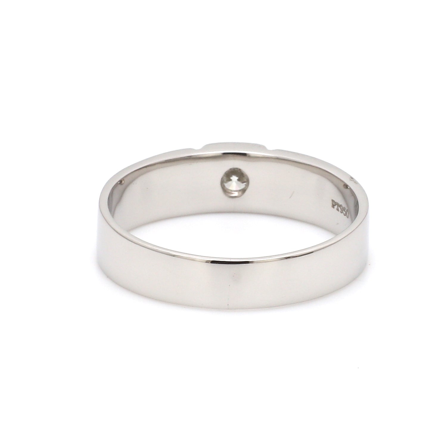 Customised 0.25 cts. Single Diamond Platinum Ring for Men SJ PTO 311-Z