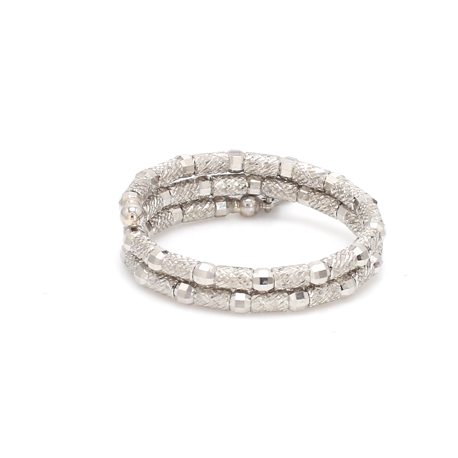 Unique Textured Japanese 2 Row Flexible Size Platinum Ring JL PT 1073