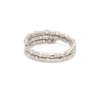 Unique Textured Japanese 2 Row Flexible Size Platinum Ring JL PT 1073