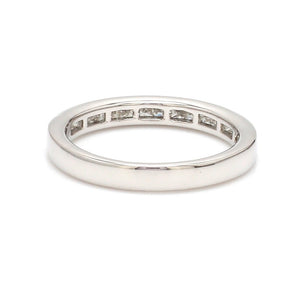 Princess Cut Diamond Platinum Half Eternity Wedding Band for Women JL PT 1005