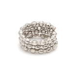 Load image into Gallery viewer, Japanese 3 Row Flexible Size Platinum Ring with Diamond Cut Balls JL PT 1019
