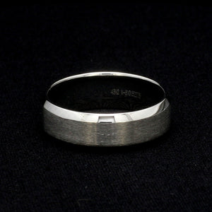 7mm Beveled Edges Plain Platinum Ring for Men JL PT 616 - Solid   Jewelove.US