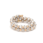 Load image into Gallery viewer, Japanese 2 Row Flexible Platinum Rose Gold Fusion Ring with Diamond Cutting JL PT 1021
