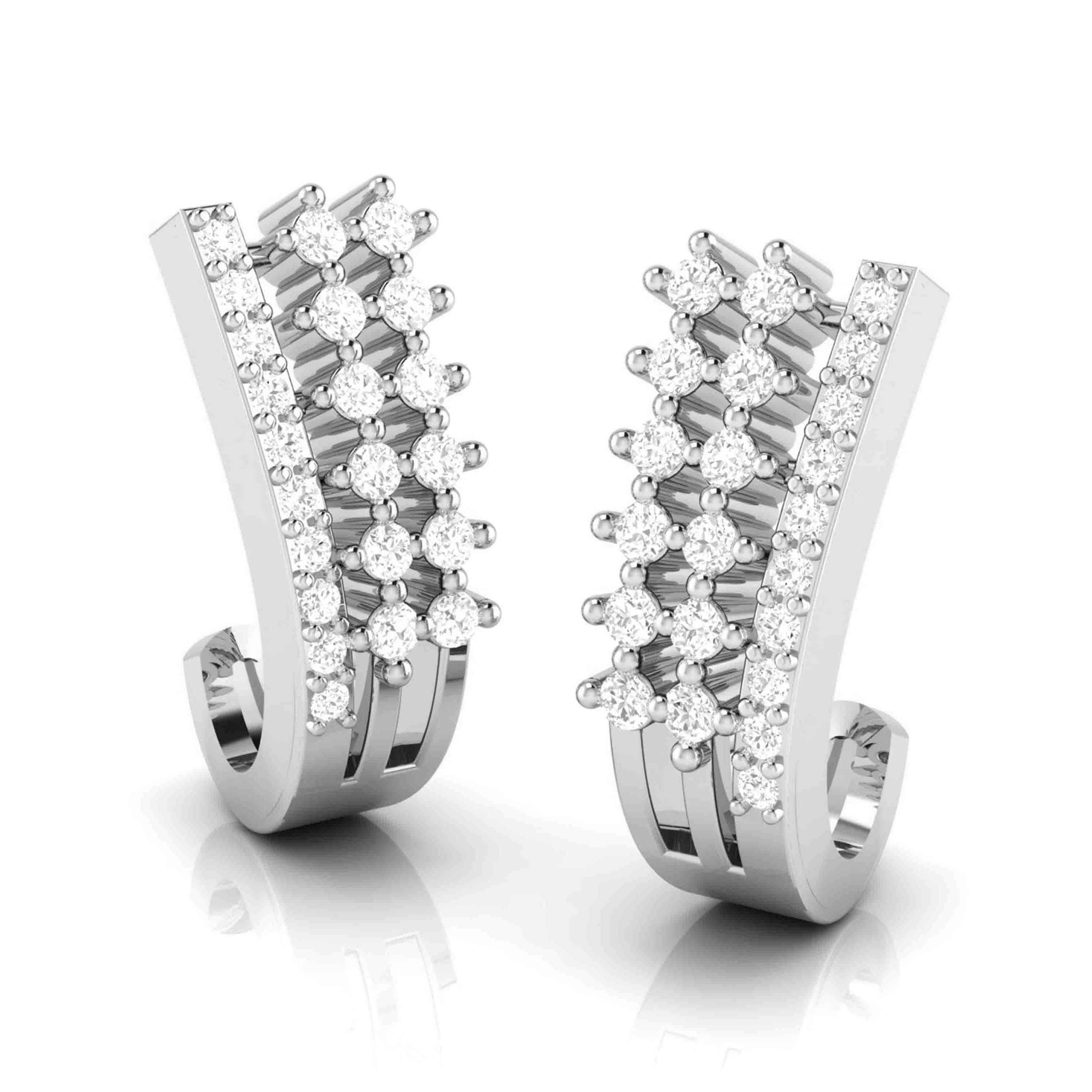 Designer Platinum & Diamond Earrings for Women JL PT E BL-01   Jewelove.US