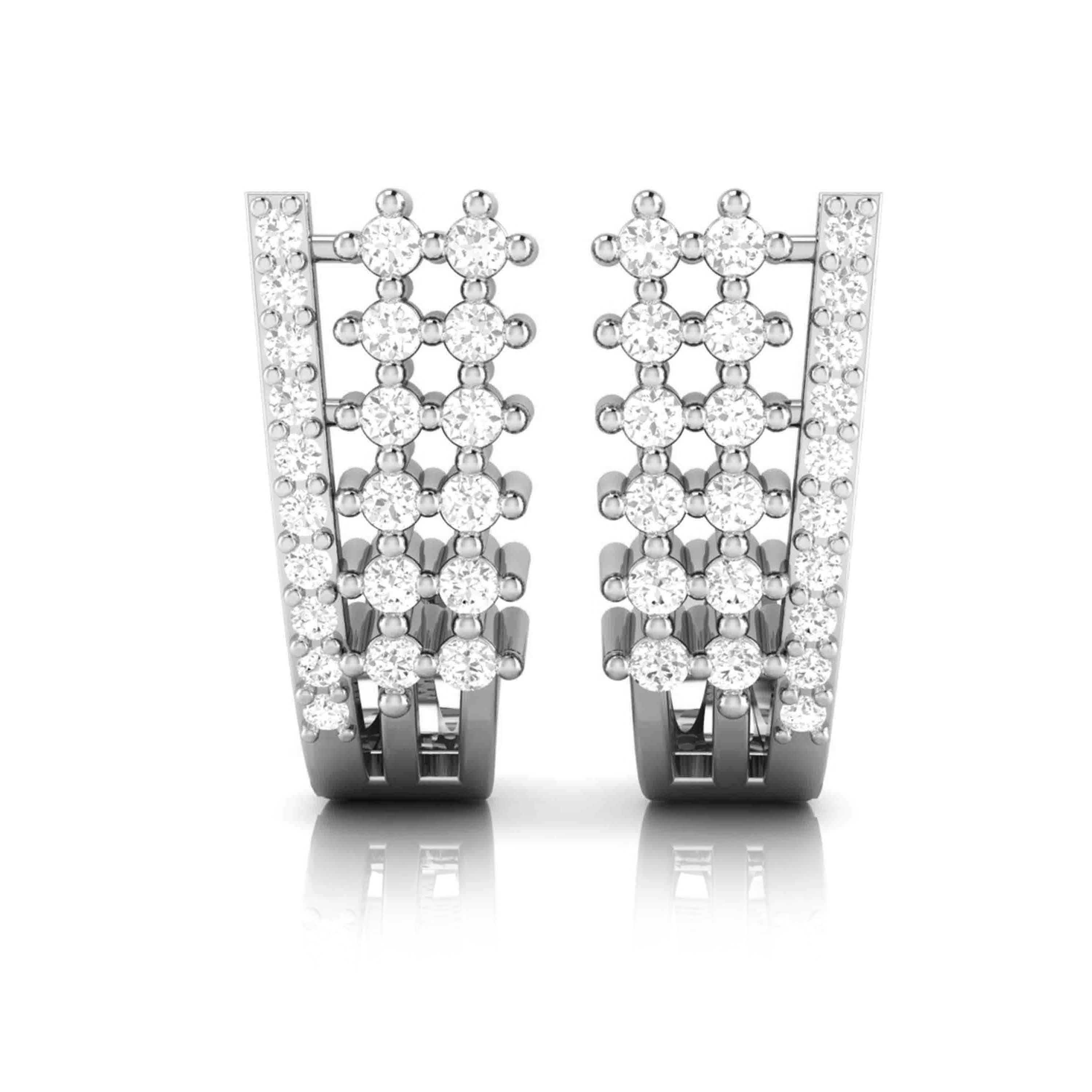 Designer Platinum & Diamond Earrings for Women JL PT E BL-01  VVS-GH Jewelove.US