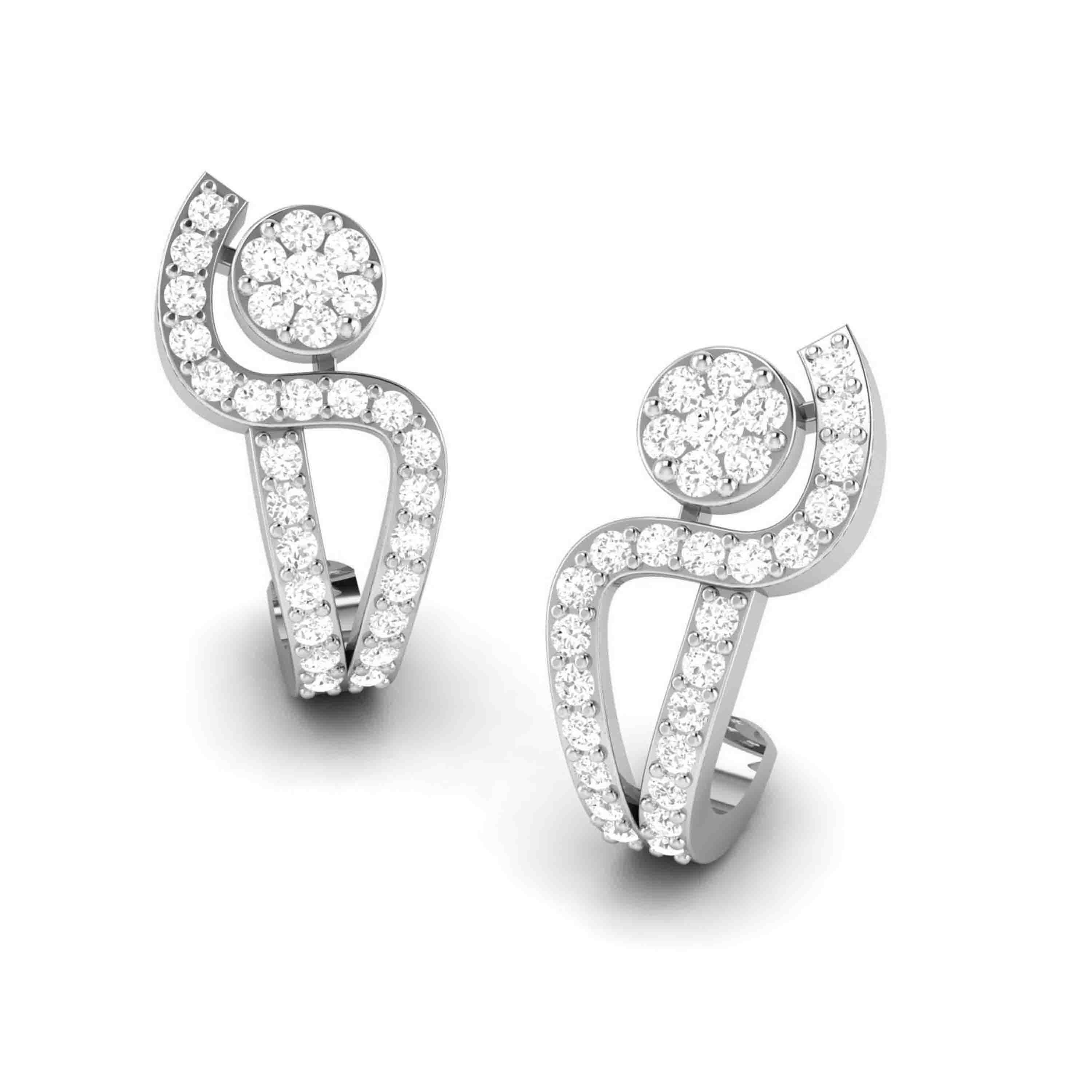 Platinum & Diamond Earrings for Women JL PT E BL-04   Jewelove.US
