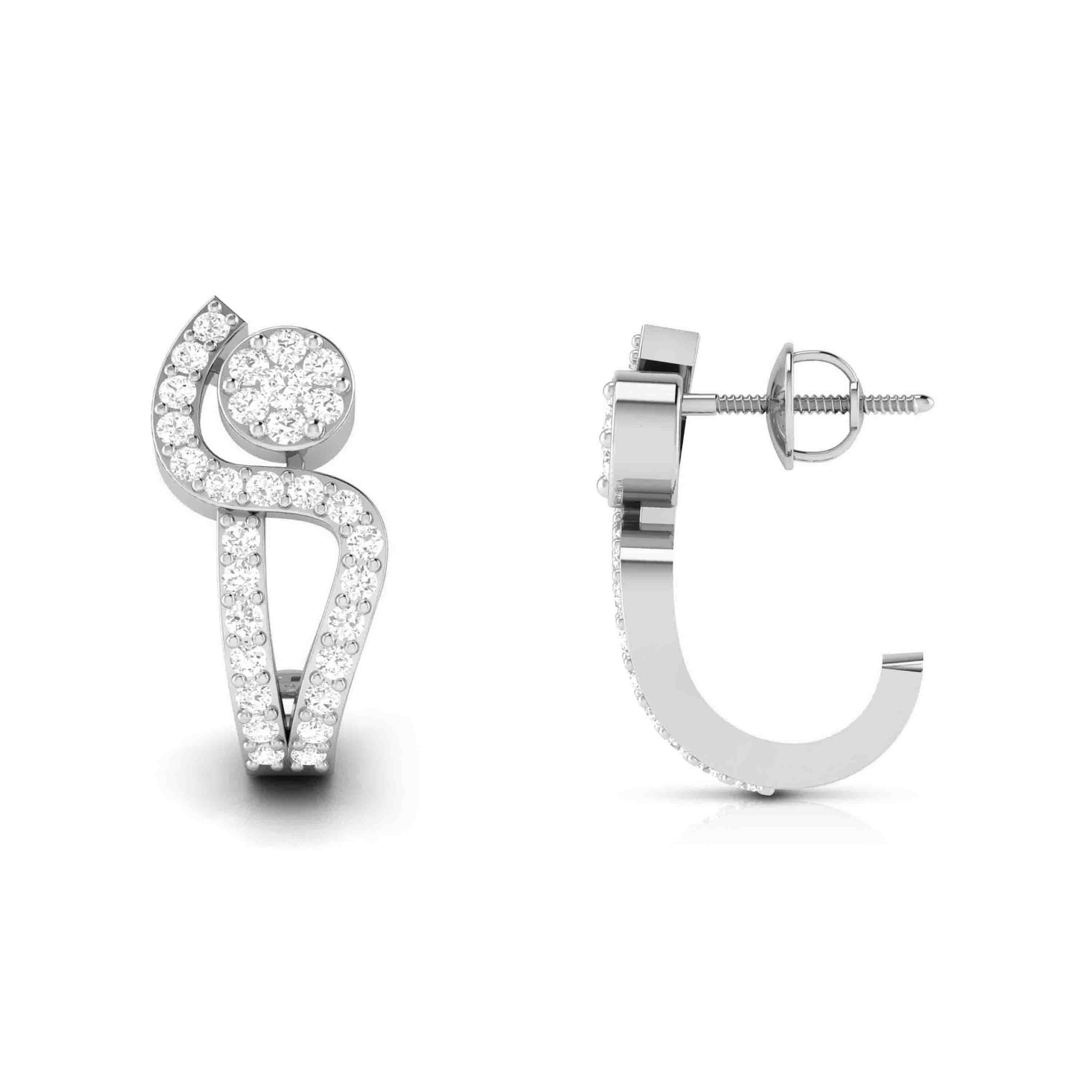 Platinum & Diamond Earrings for Women JL PT E BL-04   Jewelove.US