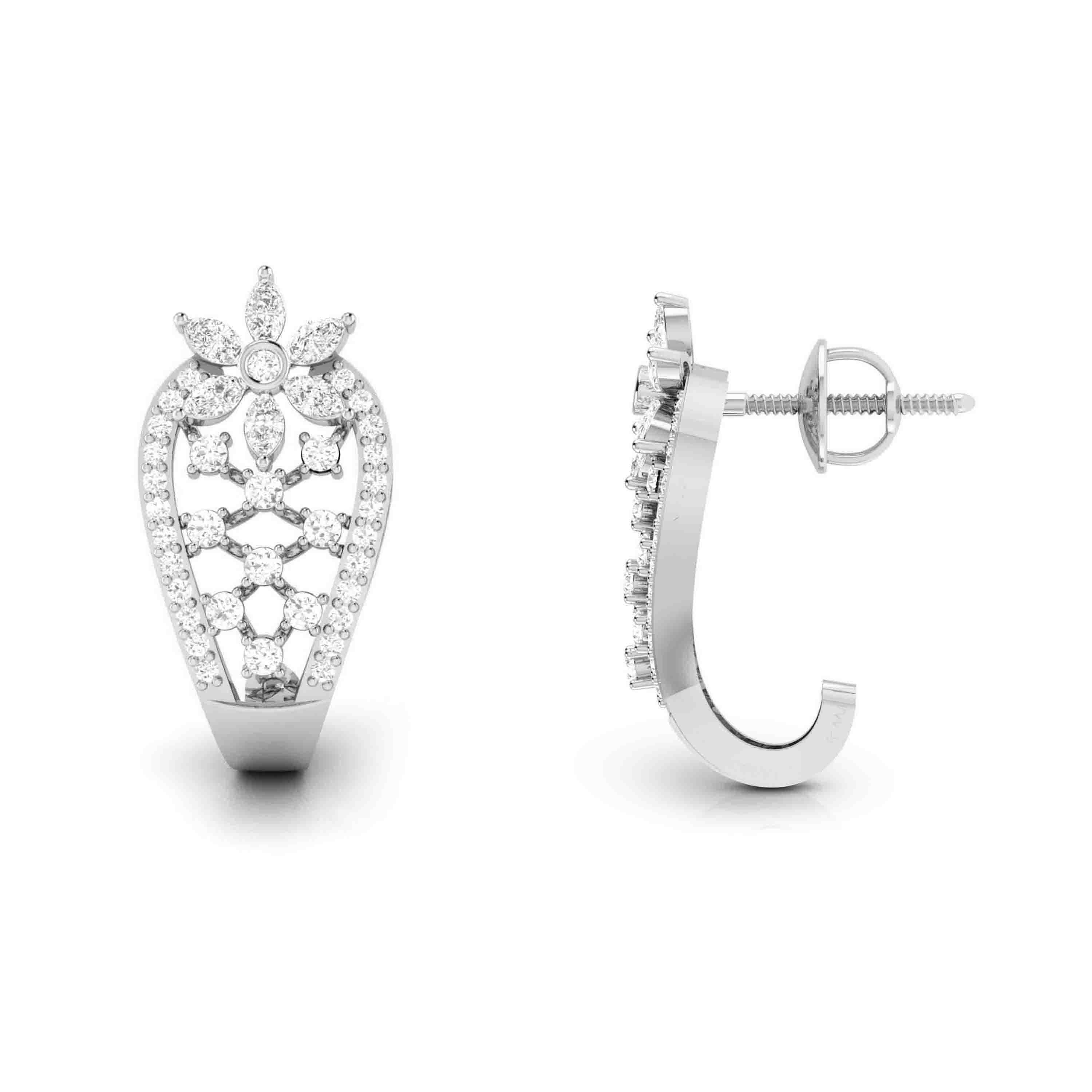 Beautiful Platinum & Diamond Earrings for Women JL PT E BL-07   Jewelove.US