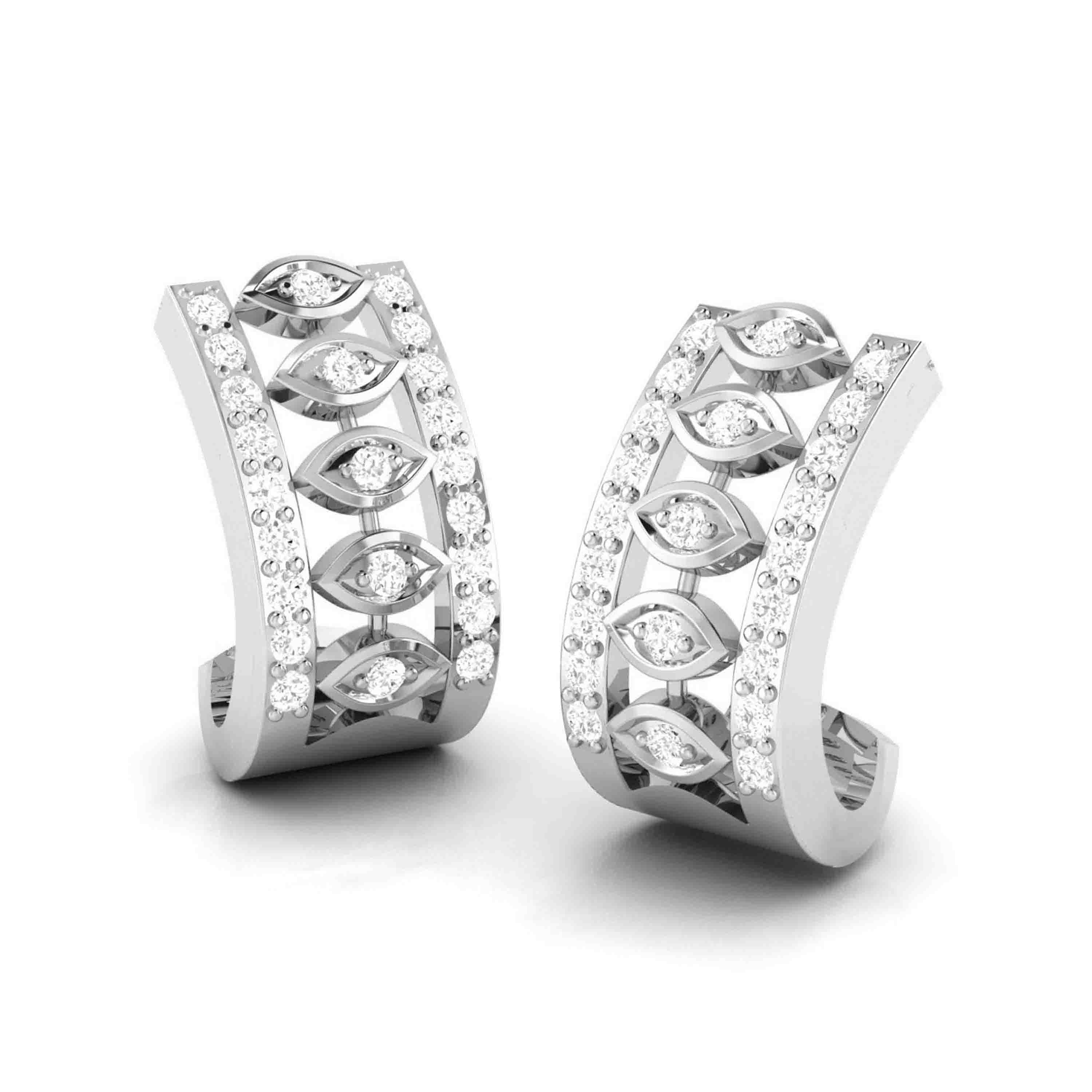 Designer Platinum & Diamond Earrings for Women JL PT E BL-10   Jewelove.US