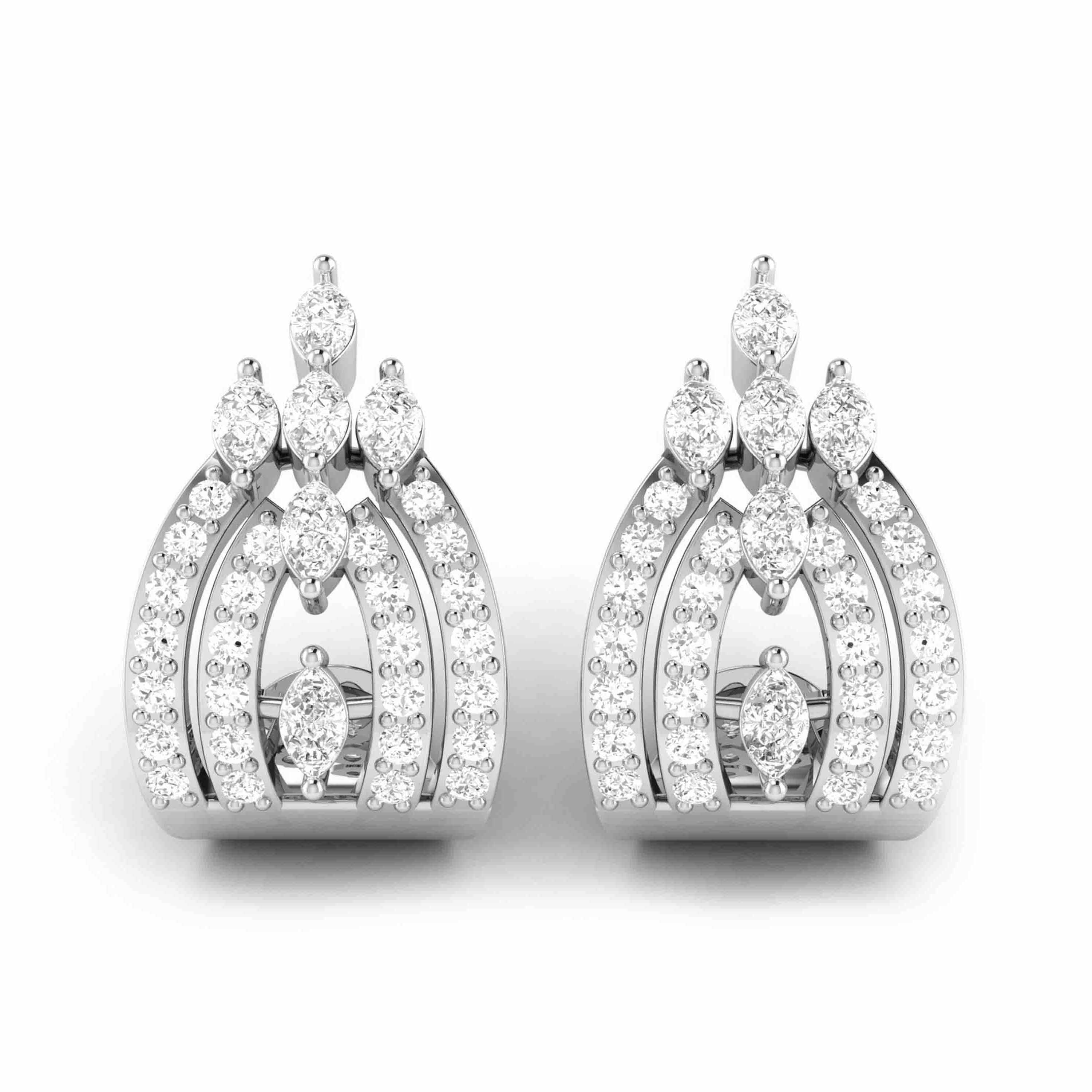 Designer Platinum & Diamond Earrings for Women JL PT E BL-12  VVS-GH Jewelove.US