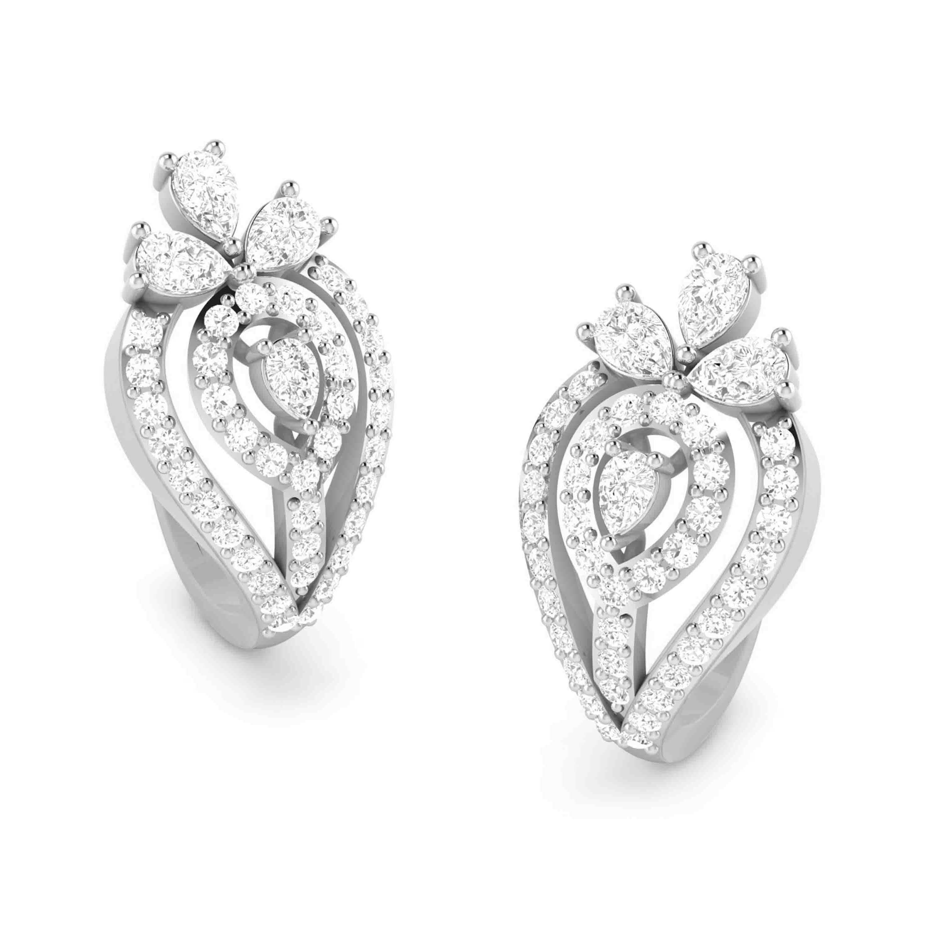 Designer Platinum & Diamond Earrings for Women JL PT E BL-13   Jewelove.US