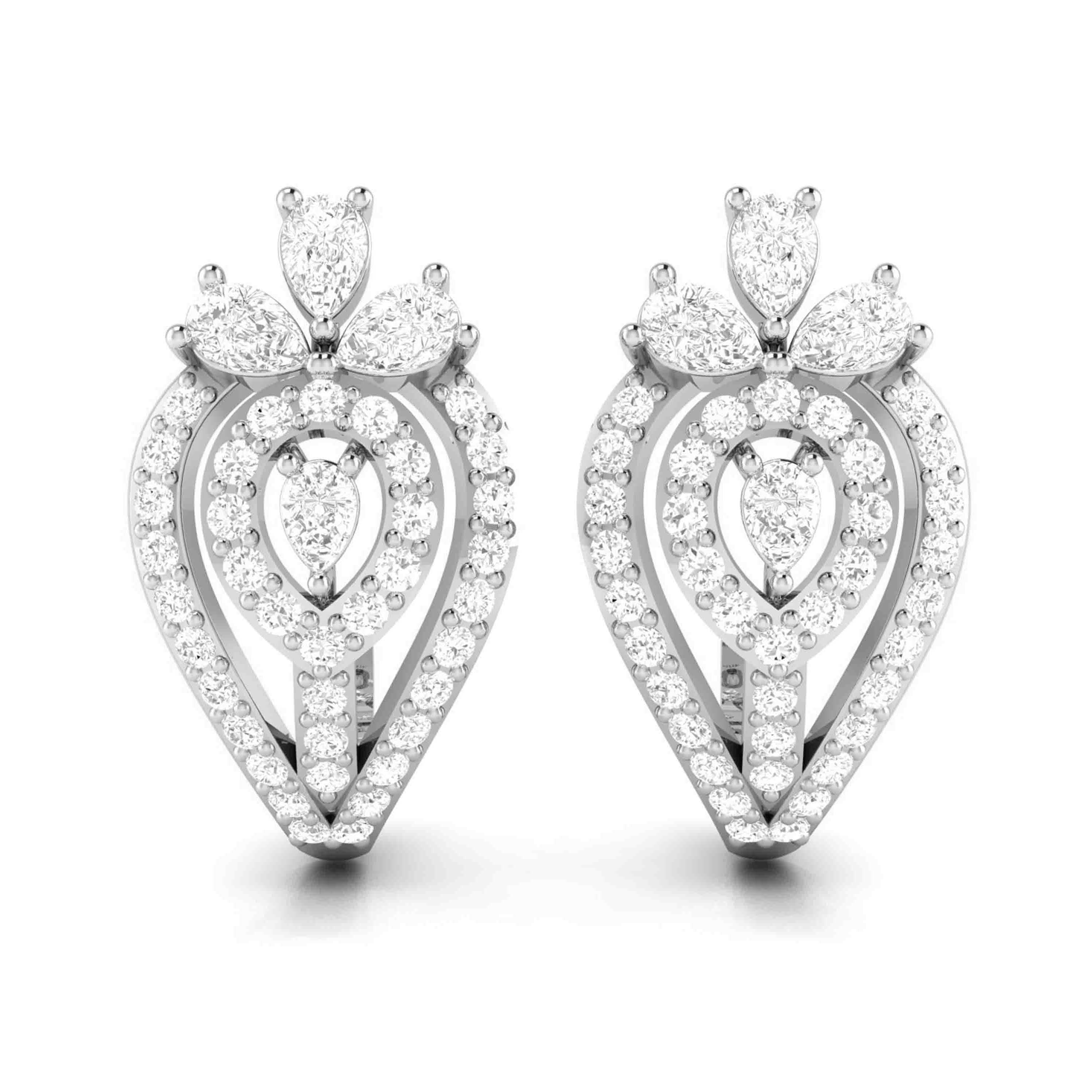 Designer Platinum & Diamond Earrings for Women JL PT E BL-13  VVS-GH Jewelove.US
