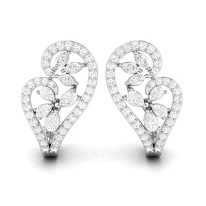 Designer Platinum & Diamond Heart Earrings for Women JL PT E BL-14