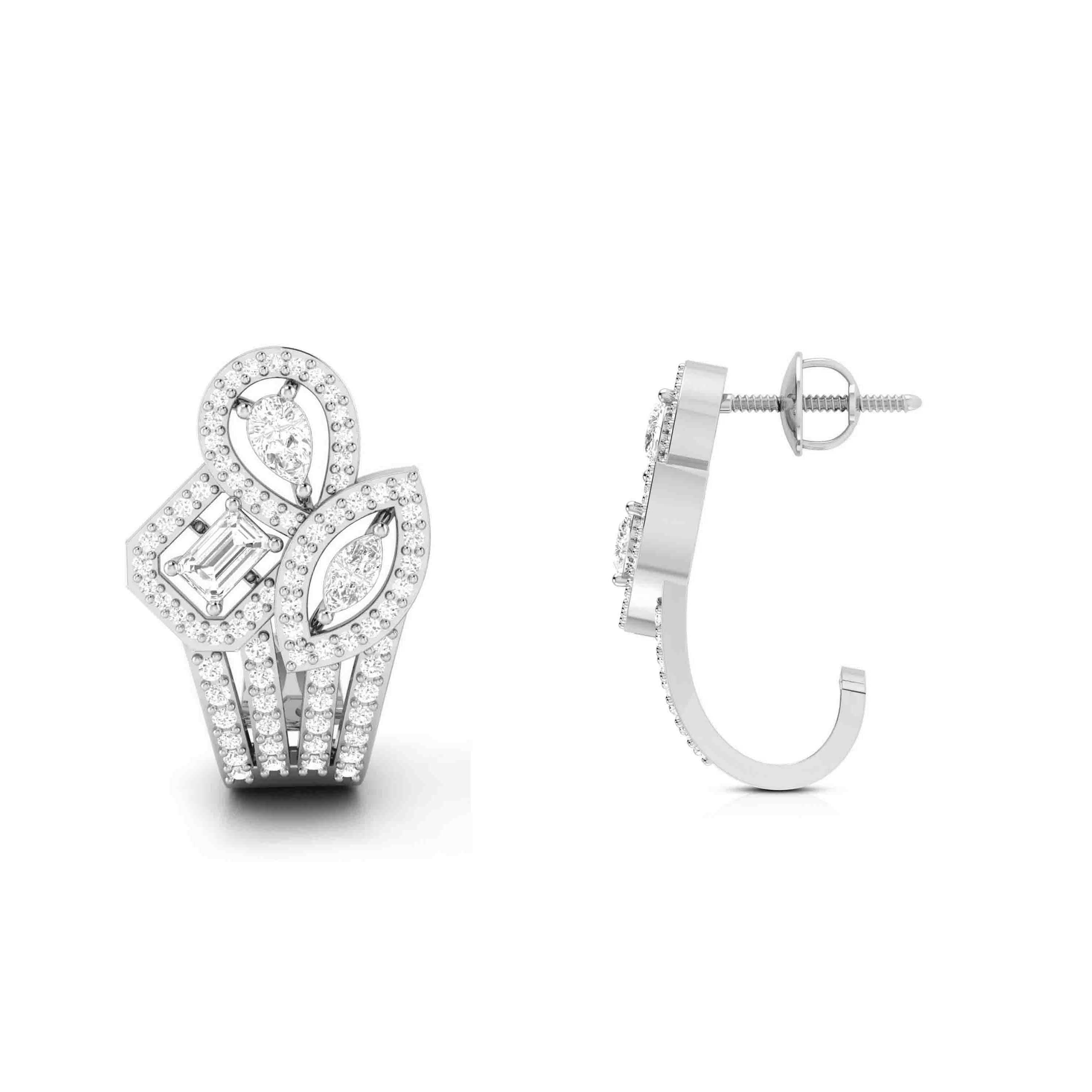 Designer Platinum & Diamond Earrings for Women JL PT E BL-15   Jewelove.US
