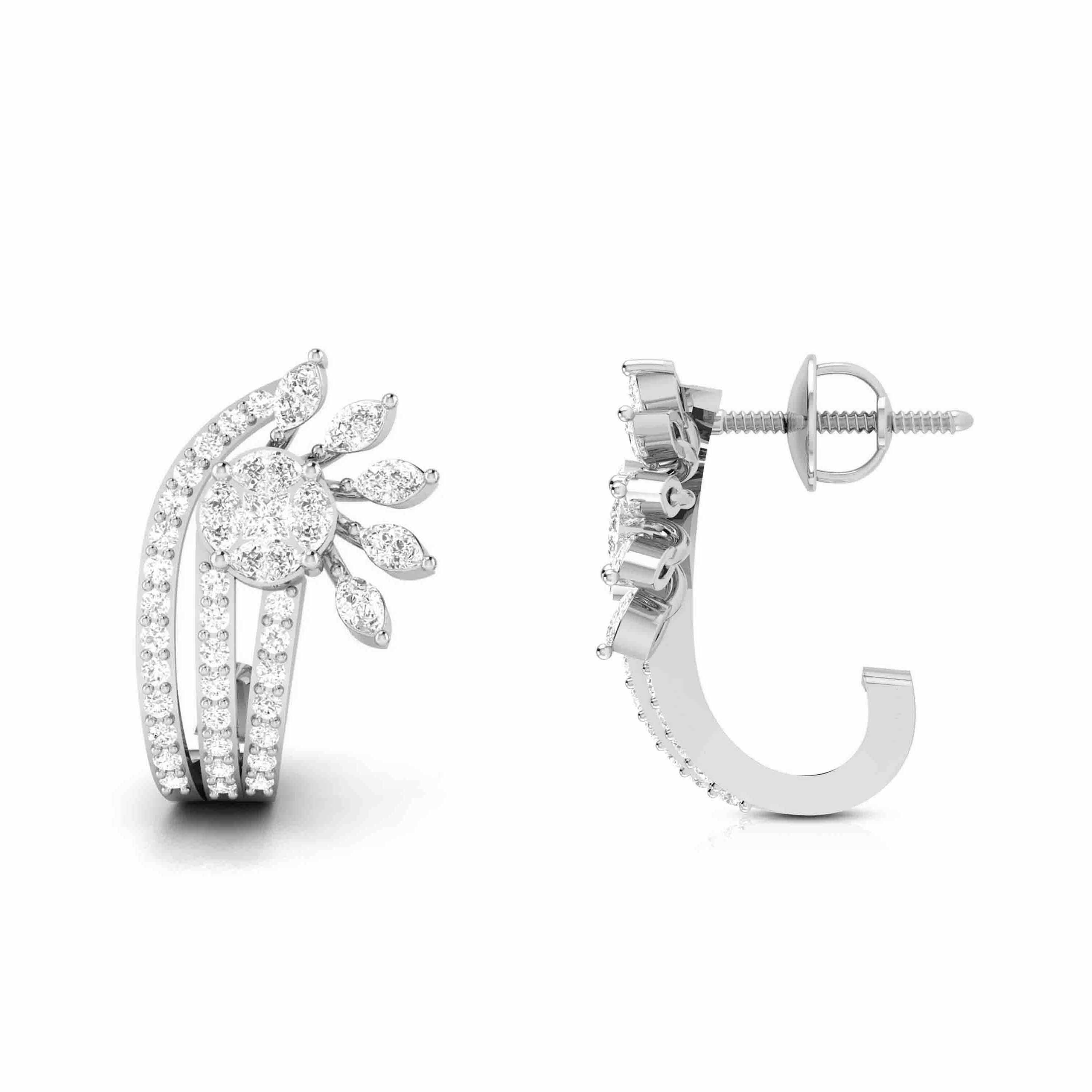 Designer Platinum & Diamond Earrings for Women JL PT E BL-16