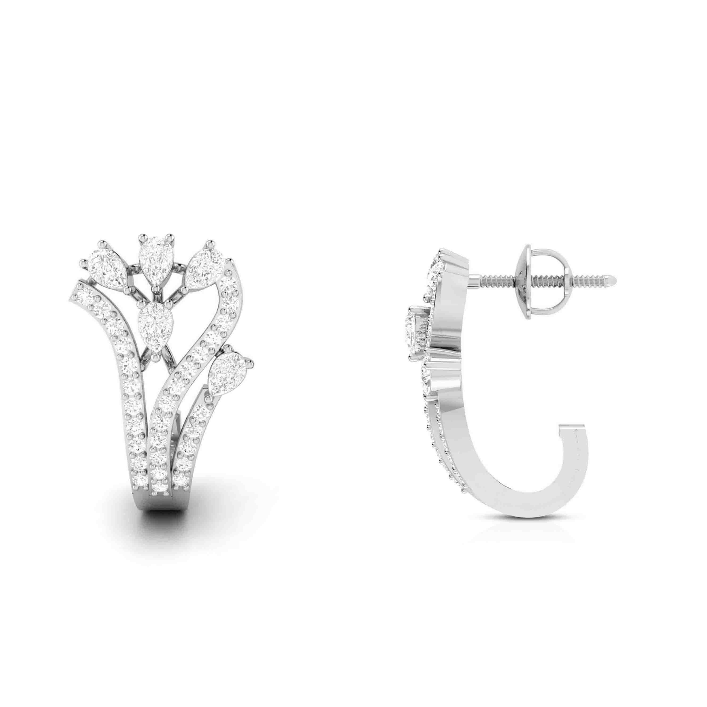 Designer Platinum & Diamond Earrings for Women JL PT E BL-17