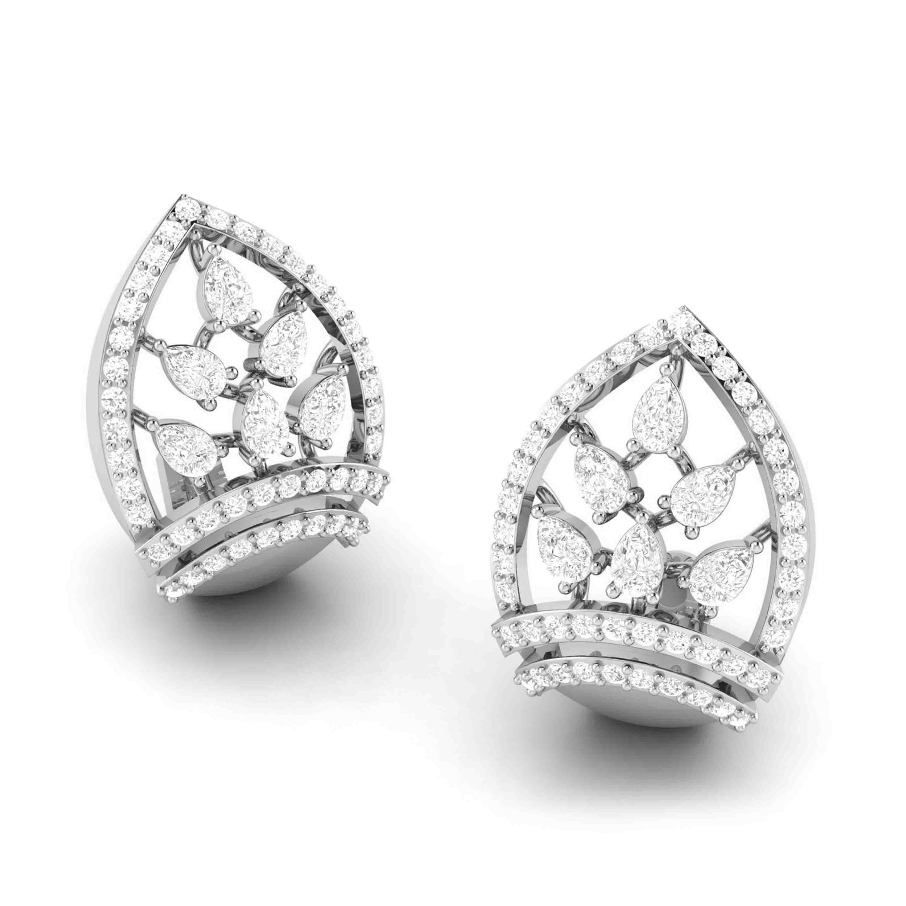Designer Platinum & Diamond Earrings for Women JL PT E BL-18