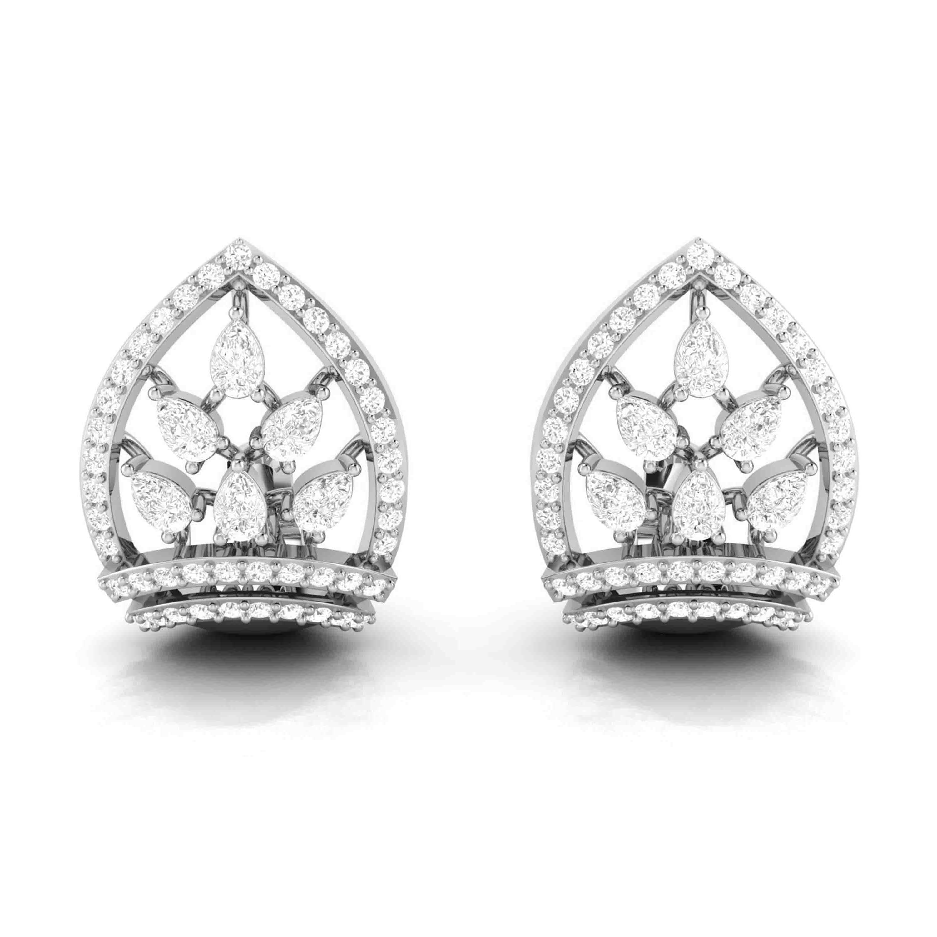 Designer Platinum & Diamond Earrings for Women JL PT E BL-18