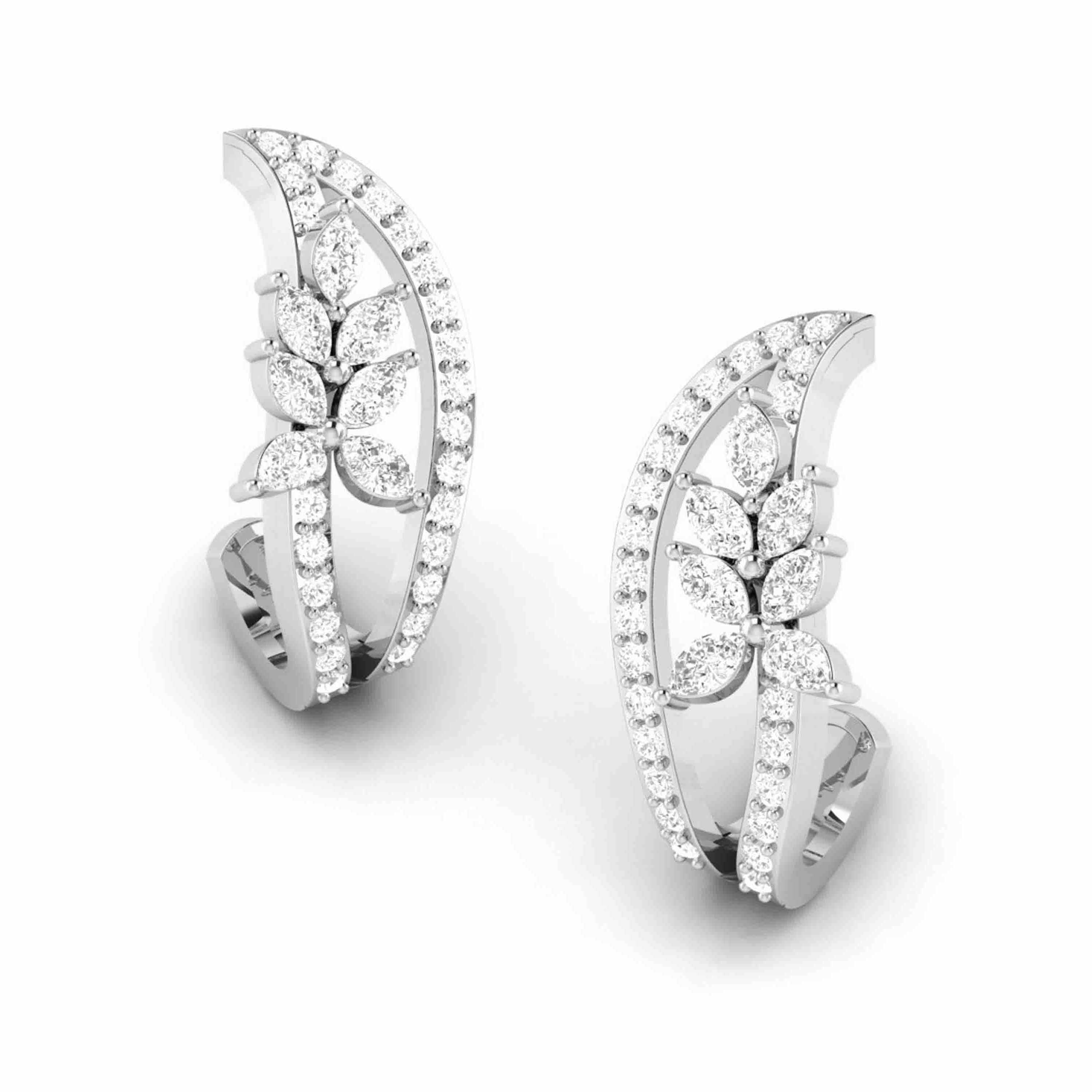 Designer Platinum & Diamond Earrings for Women JL PT E BL-19