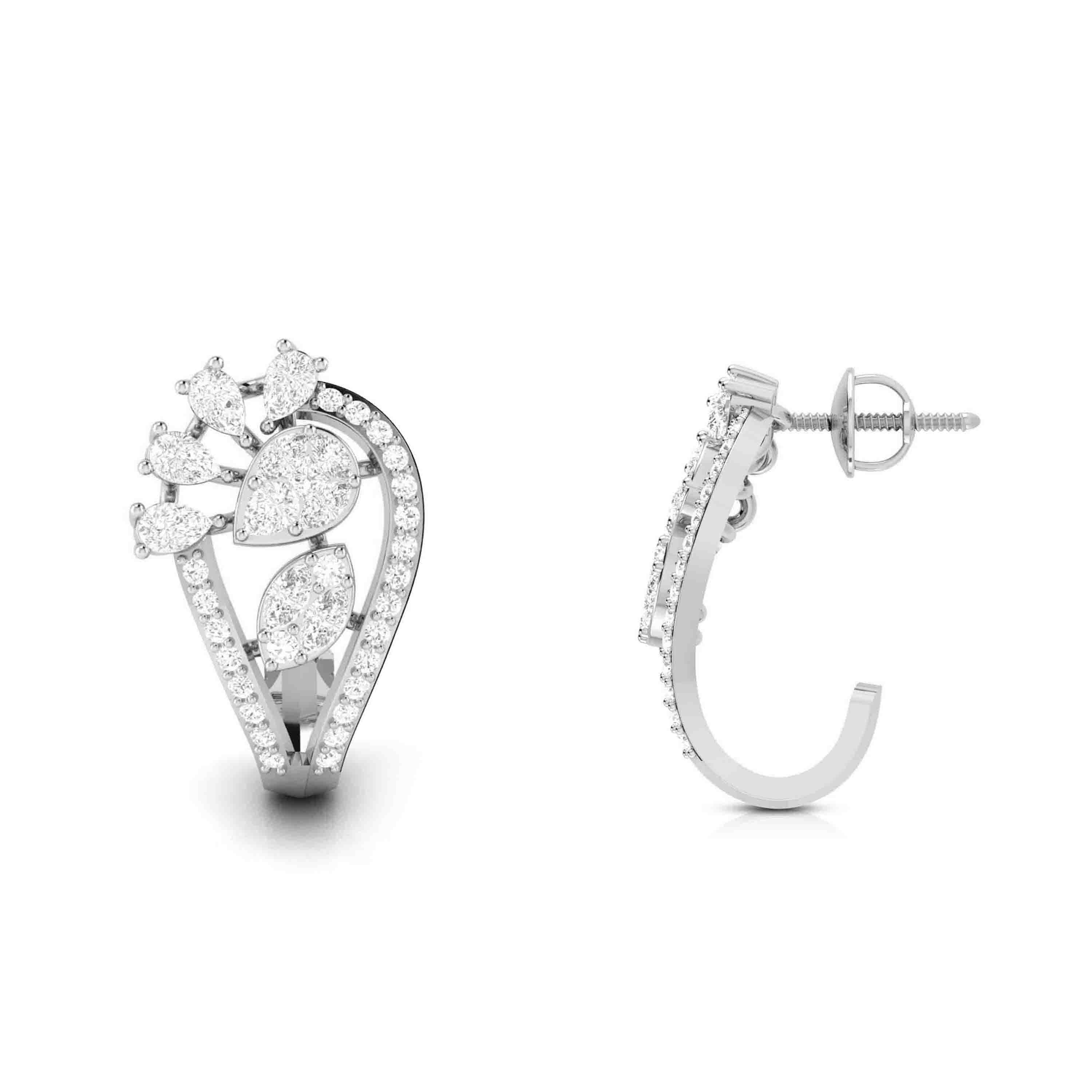 Designer Platinum & Diamond Earrings for Women JL PT E BL-20   Jewelove.US