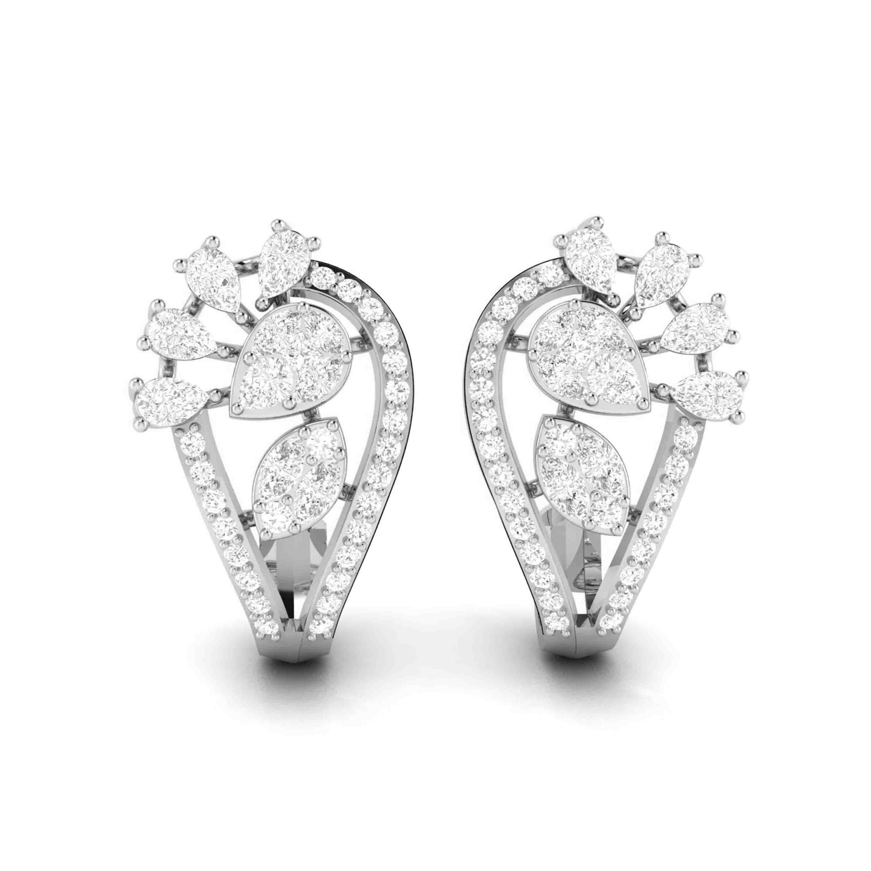 Designer Platinum & Diamond Earrings for Women JL PT E BL-20