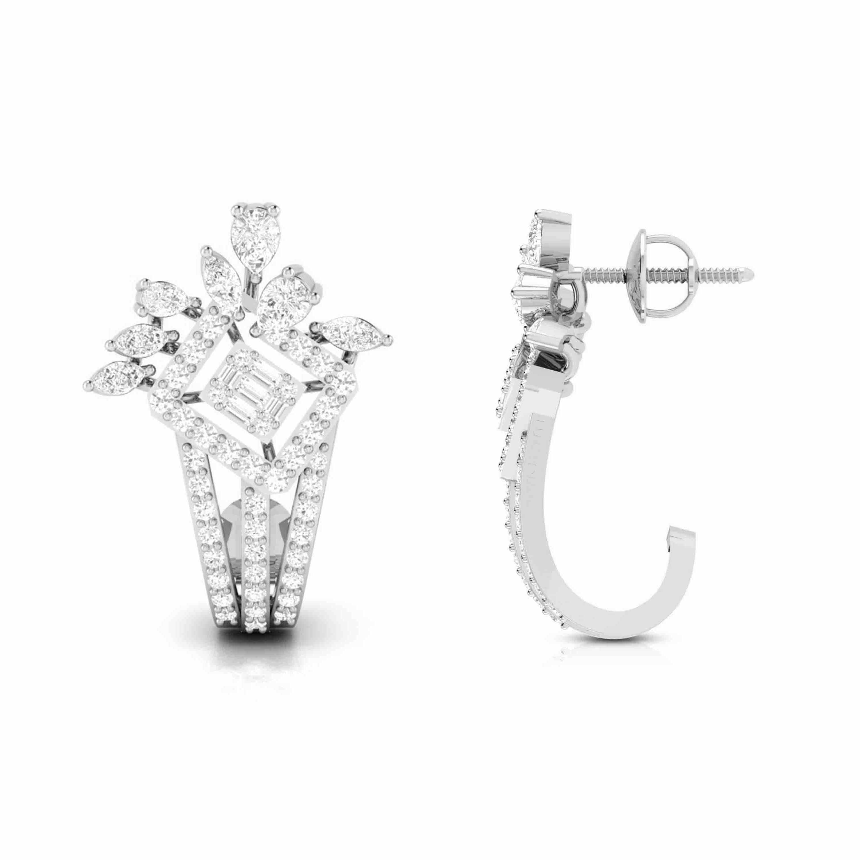 Designer Platinum & Diamond Earrings for Women JL PT E BL-21