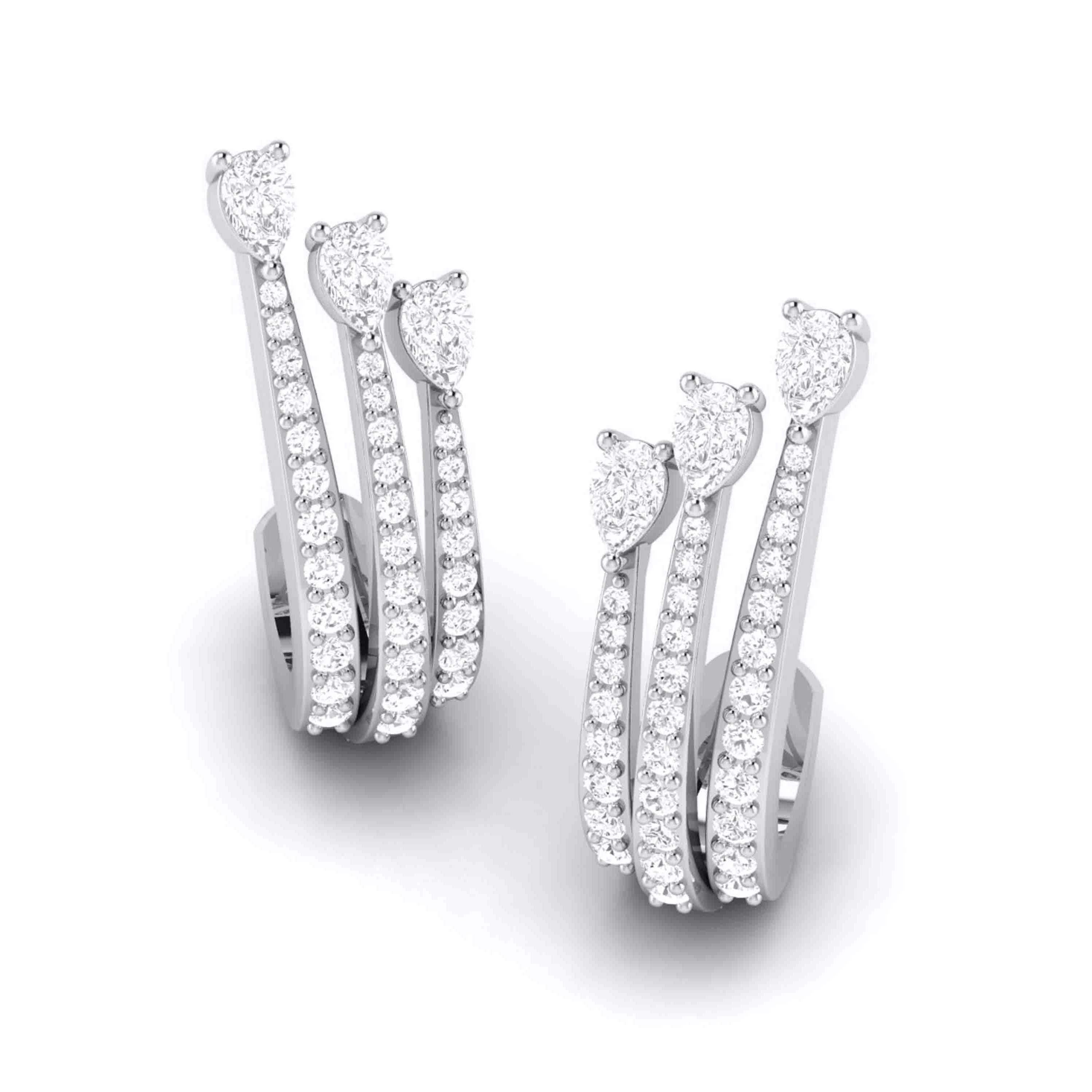 Designer Platinum & Diamond Earrings for Women JL PT E BL-22
