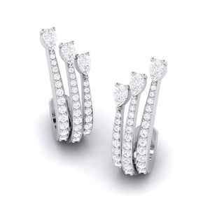 Designer Platinum & Diamond Earrings for Women JL PT E BL-22
