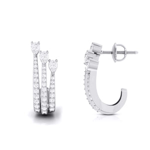 Designer Platinum & Diamond Earrings for Women JL PT E BL-22