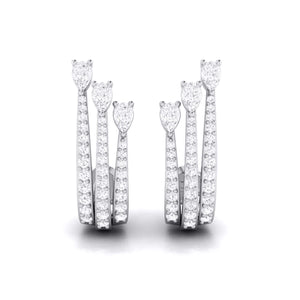 Designer Platinum & Diamond Earrings for Women JL PT E BL-22